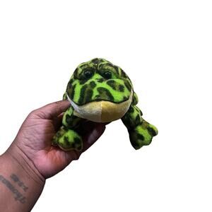 Ganz Webkinz BULLFROG 9" Green with Black Spots,Yellow Underbelly HM114 No Code